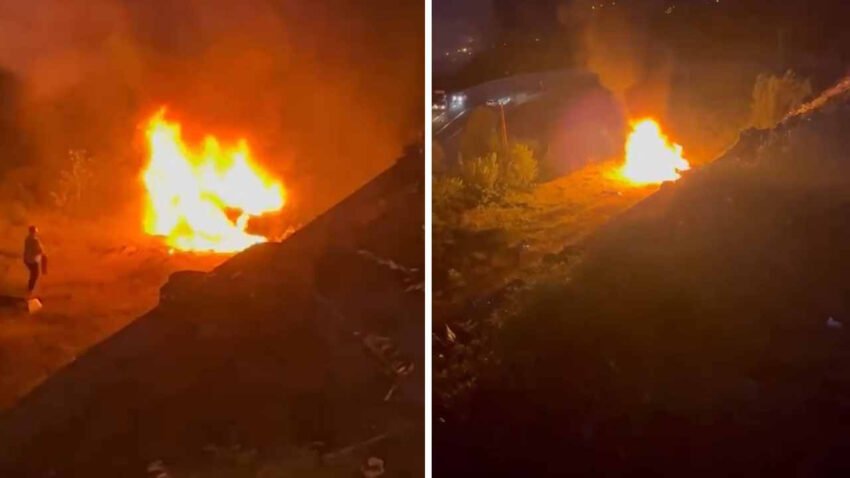 Otomobil alev alev yandi surucu feci sekilde can verdi JWwYhRiH